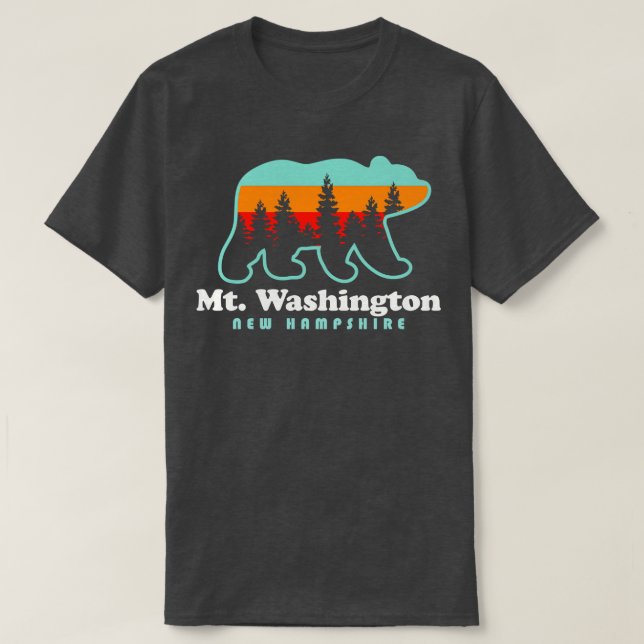 Mt Washington New Hampshire Mountains Hiking Bear T-Shirt (Design Front)