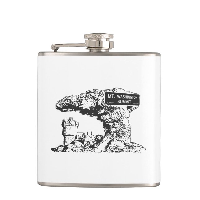 Mt. Washington Summit Sign Hip Flask (Front)