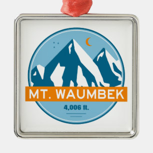 Mt. Waumbek New Hampshire Stars Moon Metal Ornament