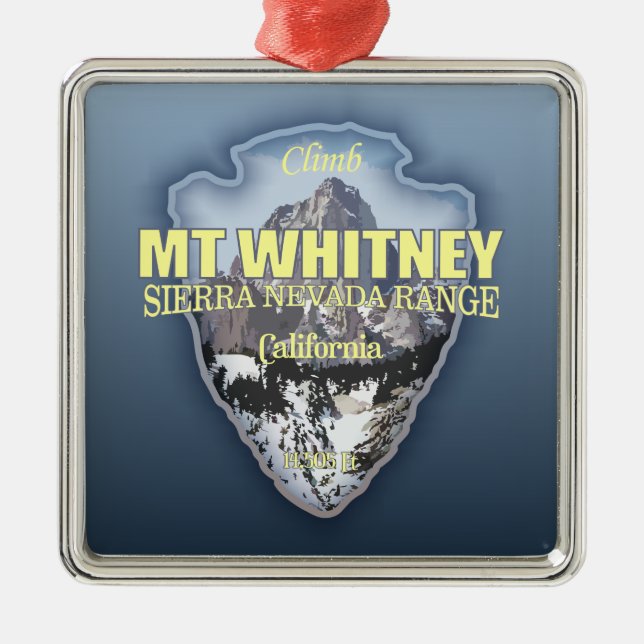 Mt Whitney (arrowhead) Metal Ornament (Front)