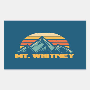 Mt. Whitney California Retro Turquoise Rectangular Sticker