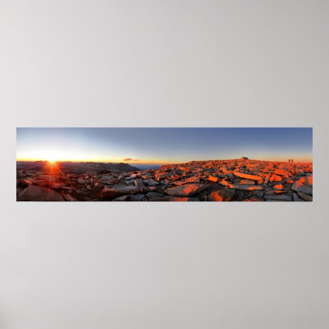 Mt Whitney Sunset Panorama - John Muir Trail Poster (Front)