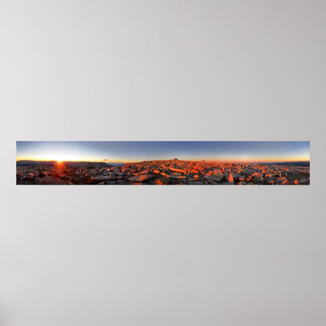 Mt Whitney Sunset Panorama - John Muir Trail Poster (Front)