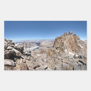 Mt Whitney Trail Crest Panorama - Sierra Rectangular Sticker