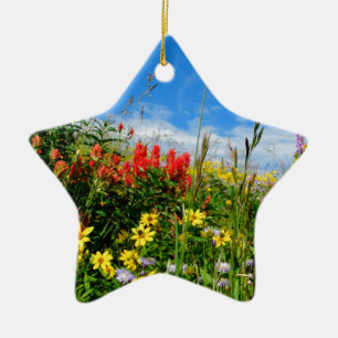 Mt. Wildflowers Ceramic Ornament