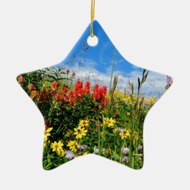 Mt. Wildflowers Ceramic Ornament (Front)