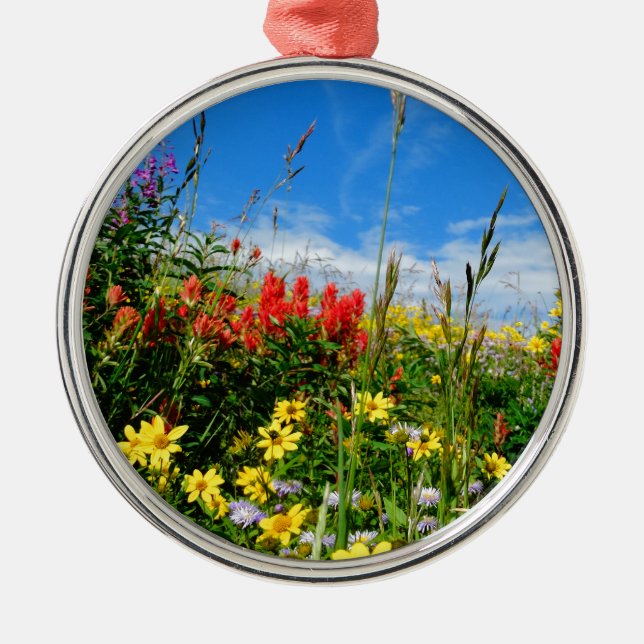 Mt. Wildflowers Metal Ornament (Front)