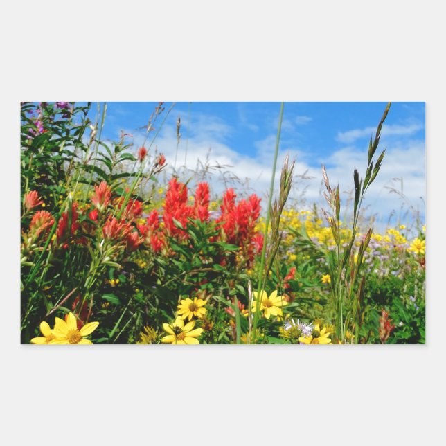 Mt. Wildflowers Rectangular Sticker (Front)