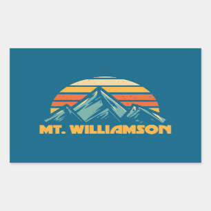 Mt. Williamson California Retro Turquoise Rectangular Sticker