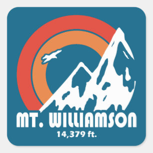 Mt. Williamson California Sun Eagle Square Sticker