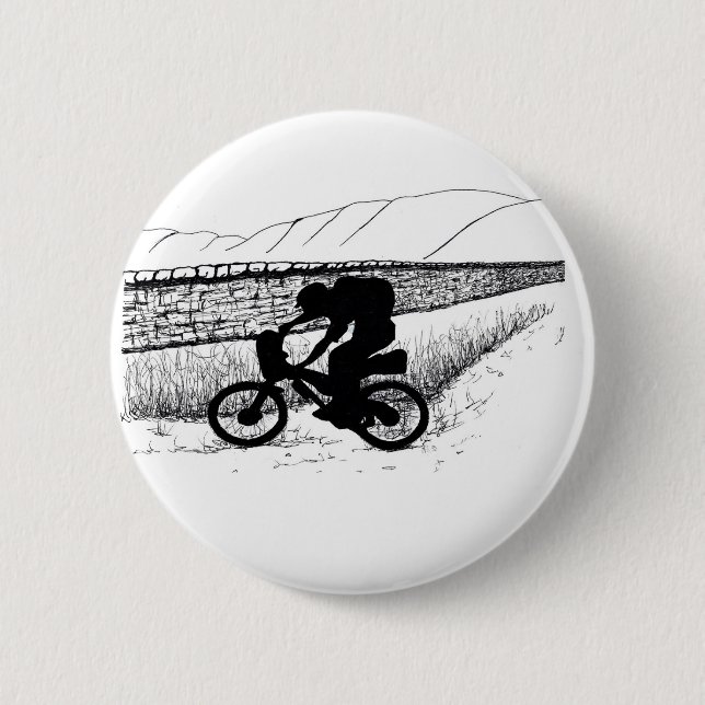 MTB Bikepacking wild camping bivvying 6 Cm Round Badge (Front)