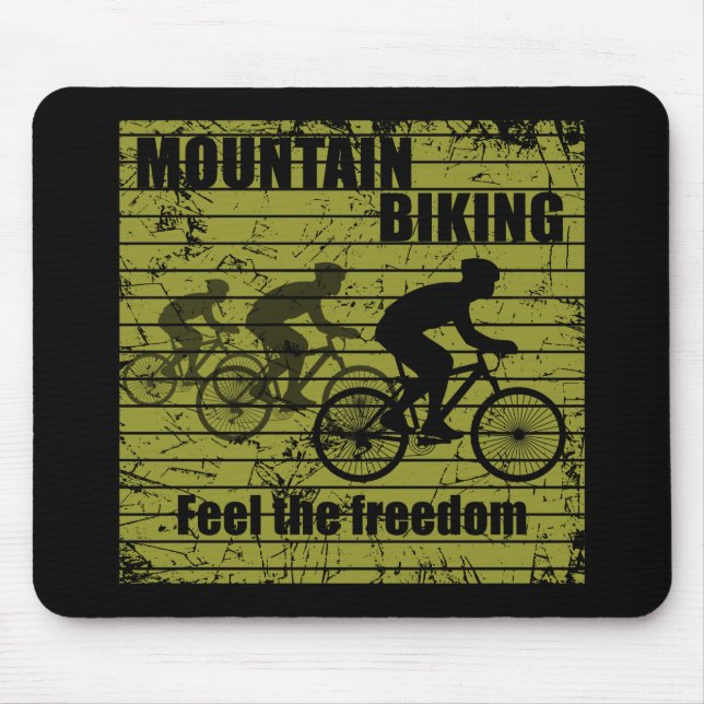 MTB Downhill Bicycle Rider - Mountain Biking Mouse Pad (Front)