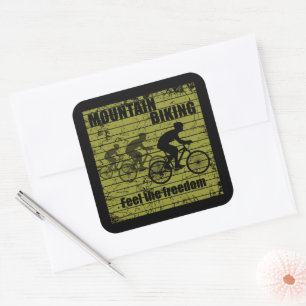 MTB Downhill Bicycle Rider - Mountain Biking Square Sticker