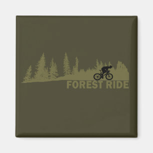 MTB Downhill Forest Ride Mountain Biking Magnet