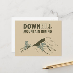 MTB Downhill Mountain Bike Holiday Postcard