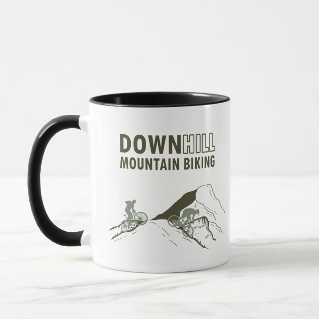 MTB Downhill Mountain Bike Mug (Left)