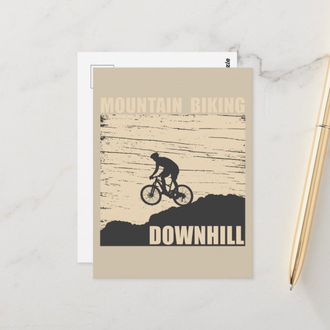 MTB Downhill Mountain Bike Postcard (Front/Back In Situ)