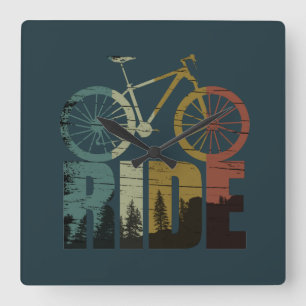MTB Downhill Mountain Bike Rider Square Wall Clock