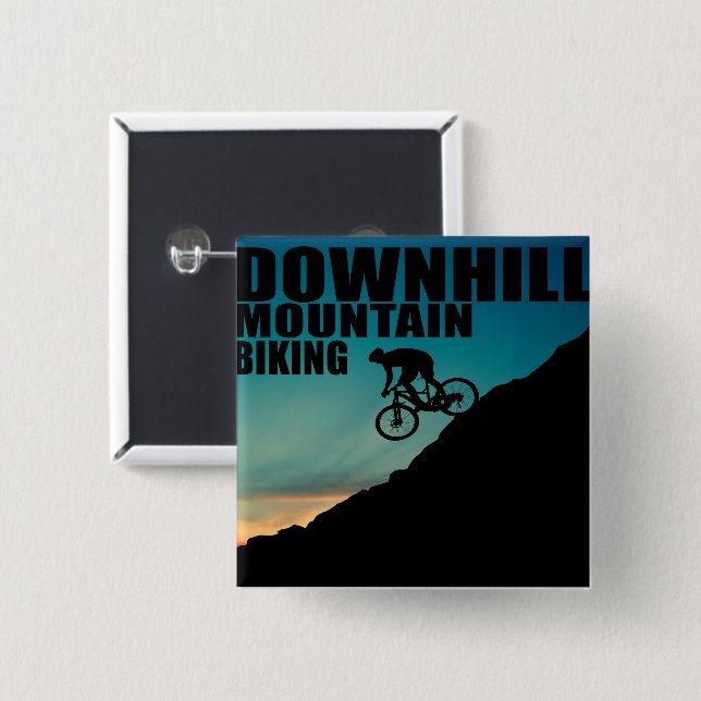MTB Downhill Mountain Biking 15 Cm Square Badge (Front & Back)