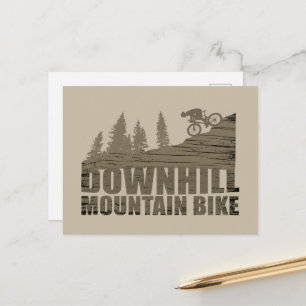 MTB Downhill Mountain Biking Holiday Postcard