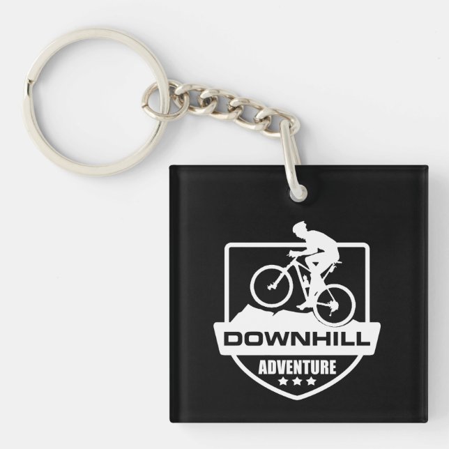 Mtb Downhill Mountain Biking Key Ring (Front)