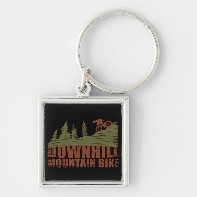 MTB Downhill Mountain Biking Key Ring (Front)