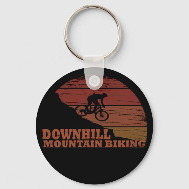MTB Downhill Mountain Biking Key Ring (Front)