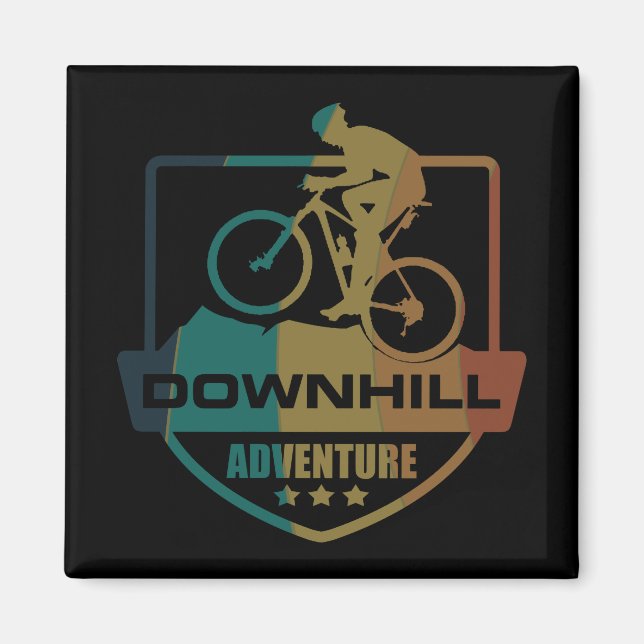 Mtb Downhill Mountain Biking Magnet (Front)