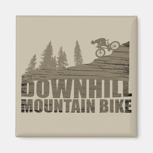 MTB Downhill Mountain Biking Magnet (Front)
