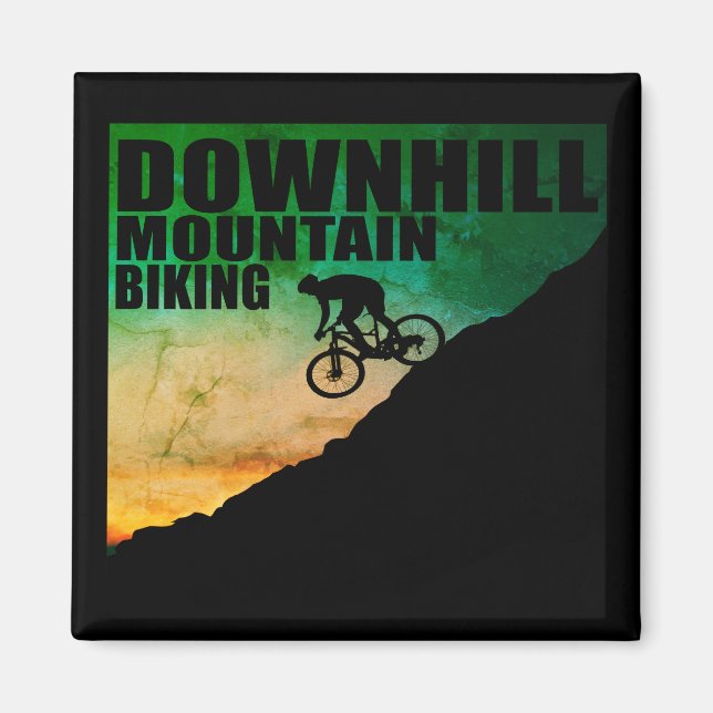 MTB Downhill Mountain Biking Magnet (Front)