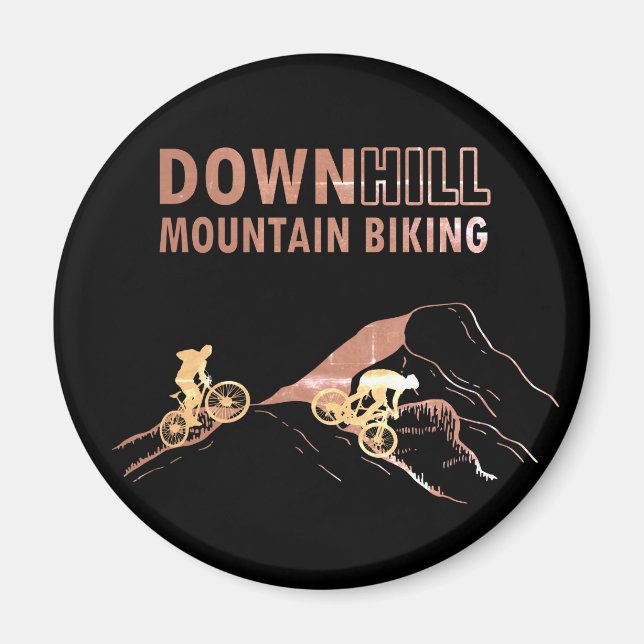 MTB Downhill Mountain Biking Magnet (Front)