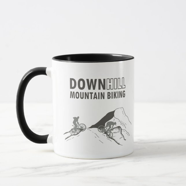 MTB Downhill Mountain Biking Mug (Left)