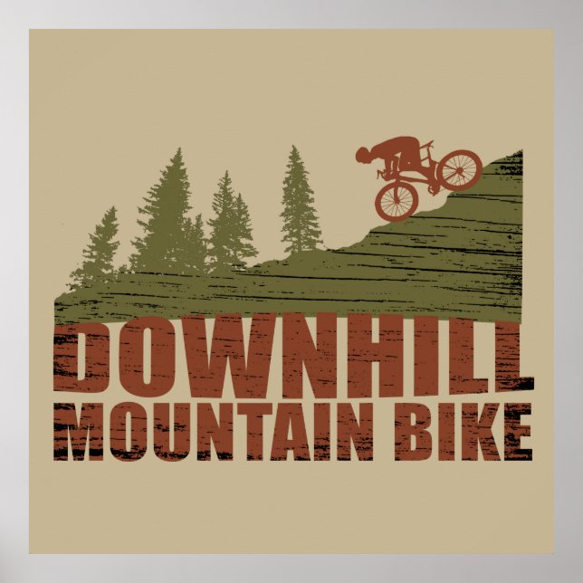 MTB Downhill Mountain Biking Poster (Front)