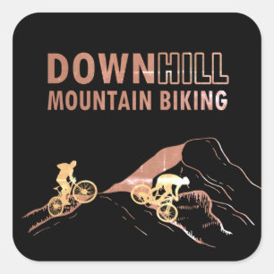 MTB Downhill Mountain Biking Square Sticker