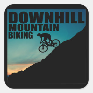 MTB Downhill Mountain Biking Square Sticker