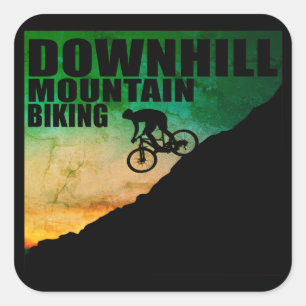 MTB Downhill Mountain Biking Square Sticker