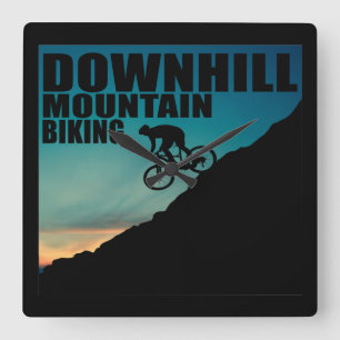 MTB Downhill Mountain Biking Square Wall Clock
