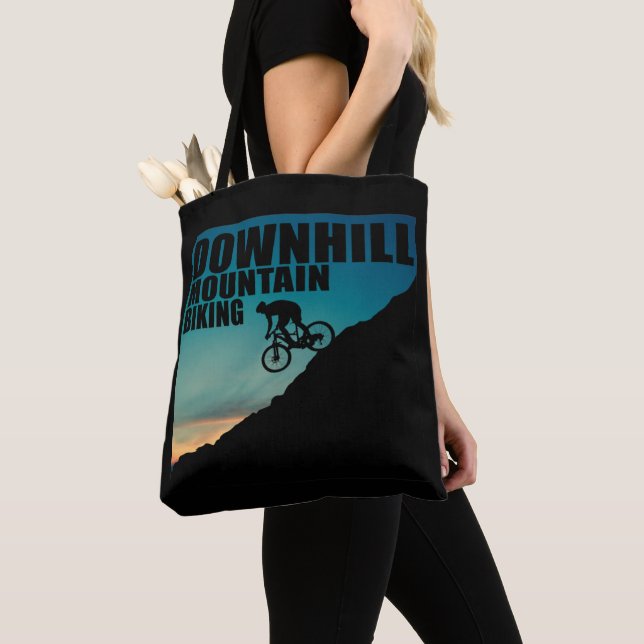 MTB Downhill Mountain Biking Tote Bag (Close Up)