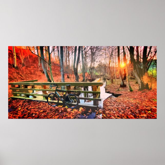 MTB Gravel in wood pastel poster (Front)