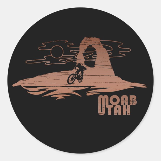 Mtb Moab - Utah Mountain biking Classic Round Sticker (Front)