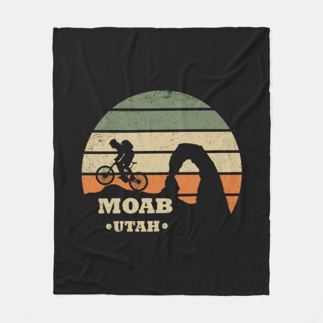 Mtb Moab - Utah Mountain Biking Fleece Blanket (Front)
