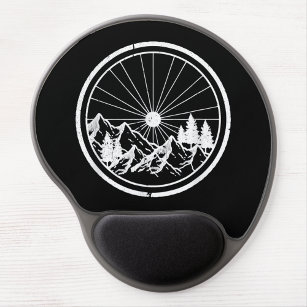 MTB Modern Black Mountain Bike Trail Cycling Gel Mouse Pad