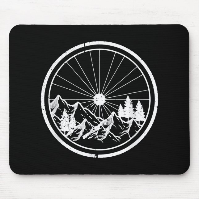 MTB Modern Black Mountain Bike Trail Cycling Mouse Pad (Front)