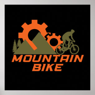 MTB Modern Downhill Mountain Bike Poster