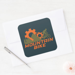 MTB Modern Downhill Mountain Bike Square Sticker