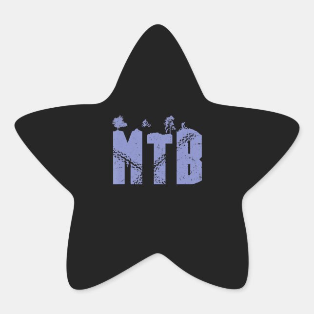 MTB Mountain Bike Cycling Star Sticker (Front)