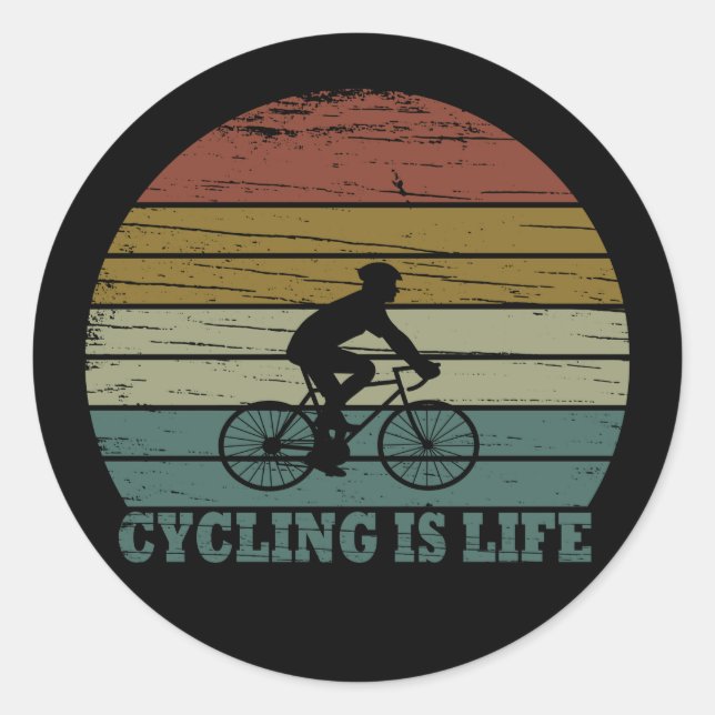 Mtb Mountain Biking Funny Cycling Classic Round Sticker (Front)