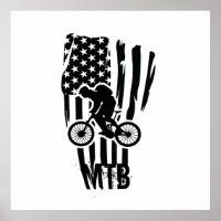 Mtb mountain biking US American black vintage flag