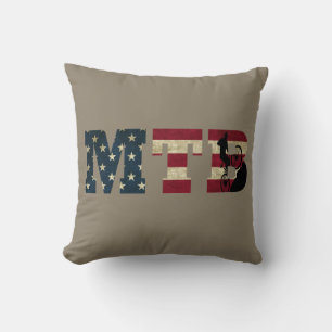 Mtb Patriotic Vintage American Flag Mountain Bike Cushion