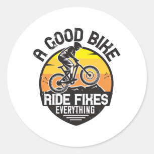 MTB - Ride Fixes Everything Classic Round Sticker
